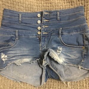 High Waisted Blue Jean Shorts